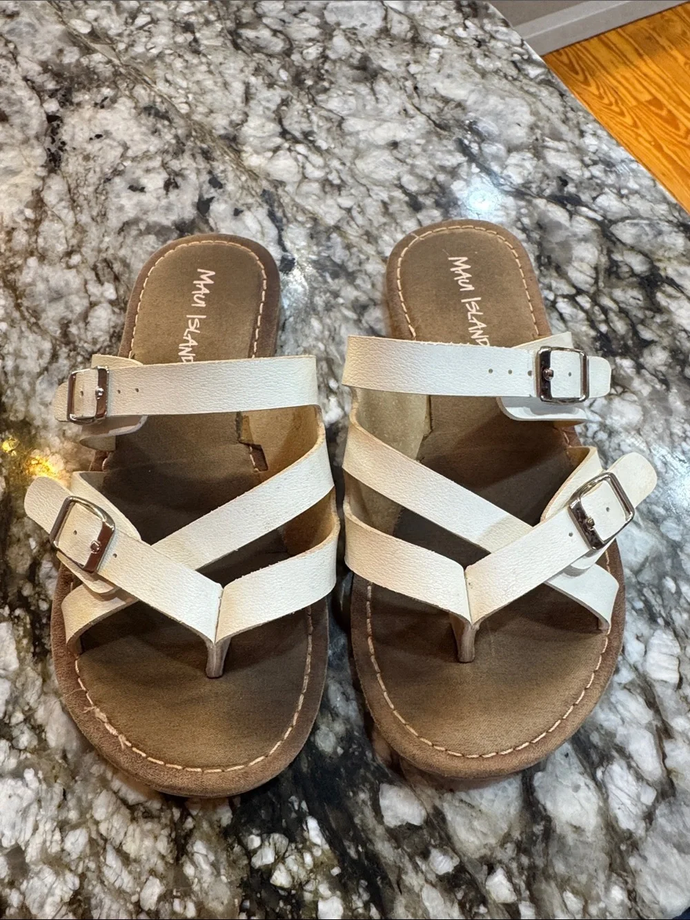 White Strappy Kid’s Slide Sandals